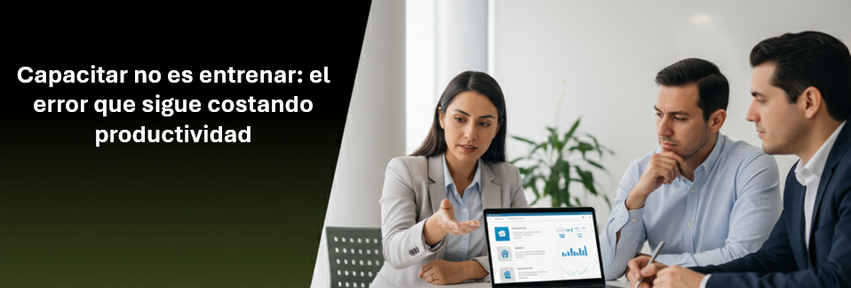 Lectura 4 minutos <br>Fecha: 14/01/2026<br><br>capacitar no es entrenar, aunque muchas organizaciones sigan usándolos como si fueran sinónimos; ese pequeño (gran) error es hoy uno de los costos ocultos más frecuentes en productividad empresarial